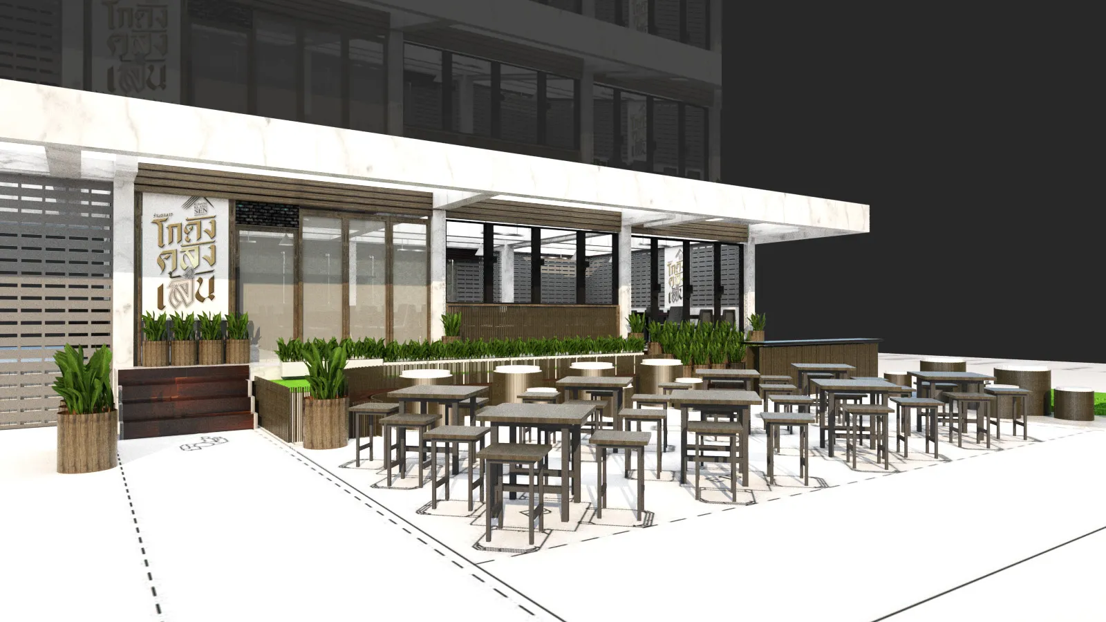 Noodle Shop Exterior 3